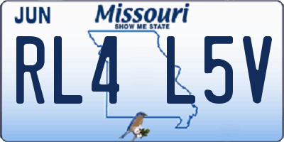 MO license plate RL4L5V