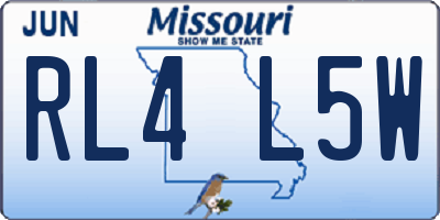 MO license plate RL4L5W