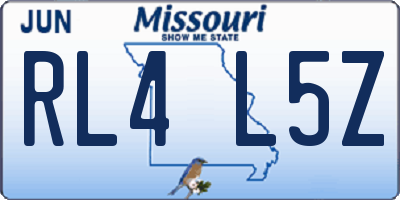 MO license plate RL4L5Z