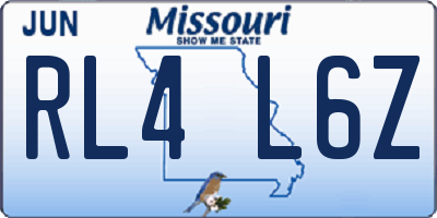 MO license plate RL4L6Z