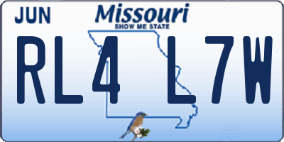 MO license plate RL4L7W