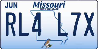 MO license plate RL4L7X