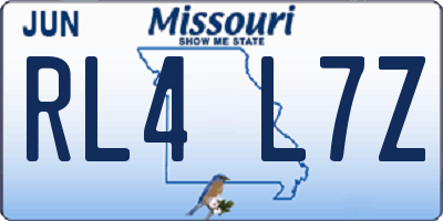MO license plate RL4L7Z