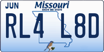 MO license plate RL4L8D