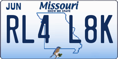 MO license plate RL4L8K