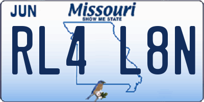 MO license plate RL4L8N