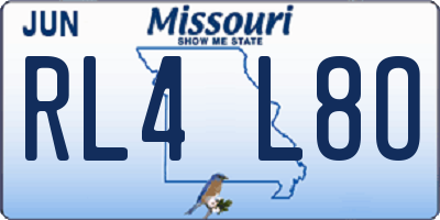 MO license plate RL4L8O