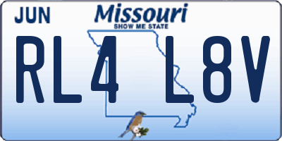 MO license plate RL4L8V