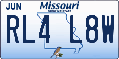 MO license plate RL4L8W