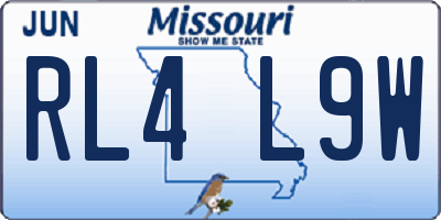 MO license plate RL4L9W