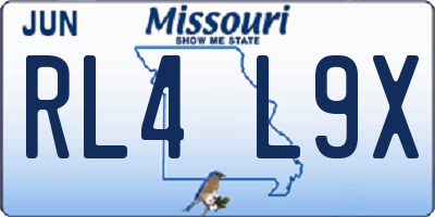 MO license plate RL4L9X