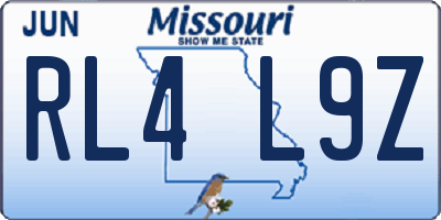 MO license plate RL4L9Z