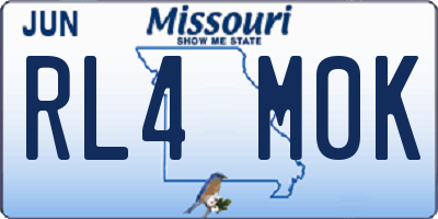 MO license plate RL4M0K