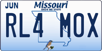 MO license plate RL4M0X