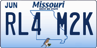 MO license plate RL4M2K