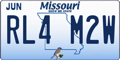 MO license plate RL4M2W
