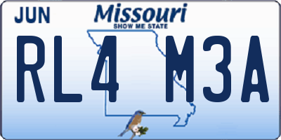 MO license plate RL4M3A