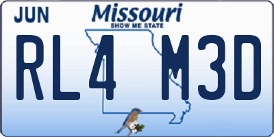 MO license plate RL4M3D