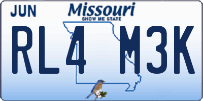 MO license plate RL4M3K