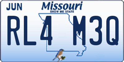 MO license plate RL4M3Q