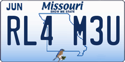 MO license plate RL4M3U