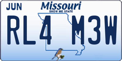 MO license plate RL4M3W