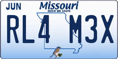 MO license plate RL4M3X