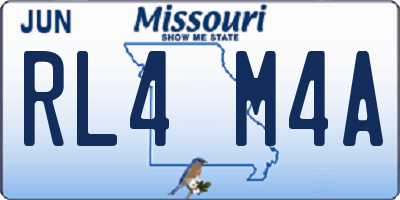 MO license plate RL4M4A