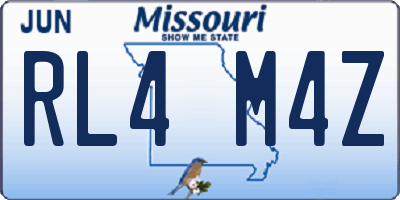 MO license plate RL4M4Z