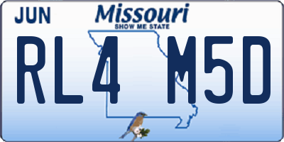 MO license plate RL4M5D