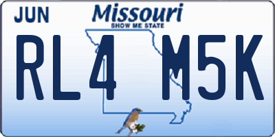 MO license plate RL4M5K