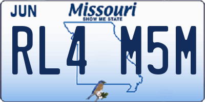 MO license plate RL4M5M