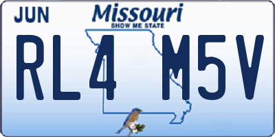 MO license plate RL4M5V
