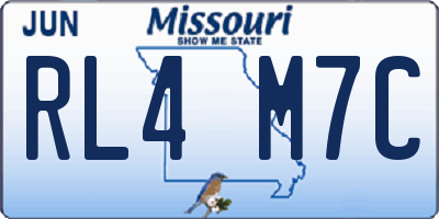MO license plate RL4M7C
