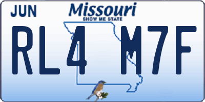 MO license plate RL4M7F