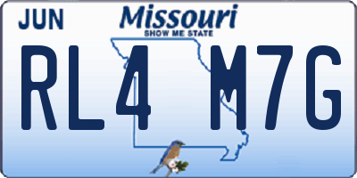 MO license plate RL4M7G