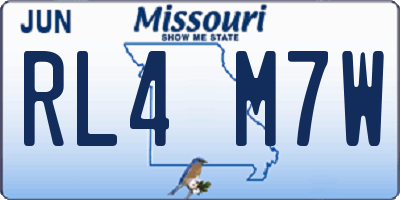 MO license plate RL4M7W