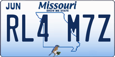 MO license plate RL4M7Z