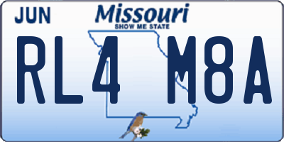 MO license plate RL4M8A