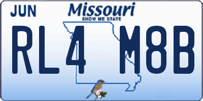 MO license plate RL4M8B