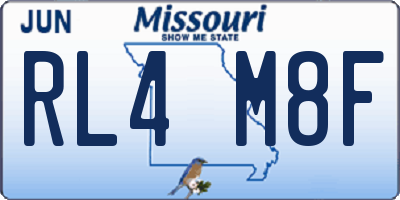 MO license plate RL4M8F
