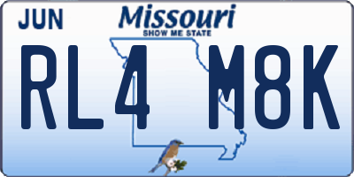 MO license plate RL4M8K
