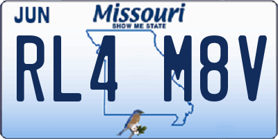 MO license plate RL4M8V