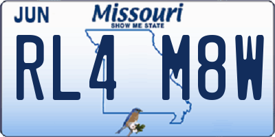 MO license plate RL4M8W