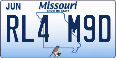 MO license plate RL4M9D