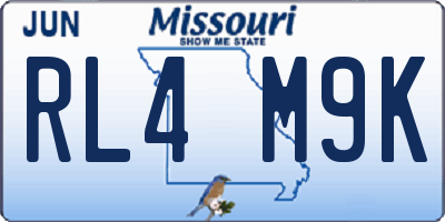 MO license plate RL4M9K