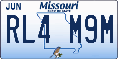 MO license plate RL4M9M