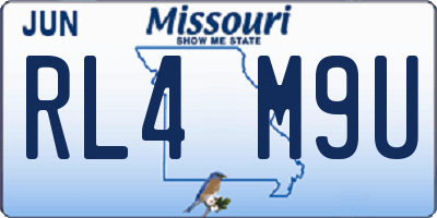 MO license plate RL4M9U