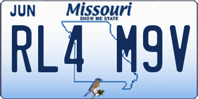 MO license plate RL4M9V