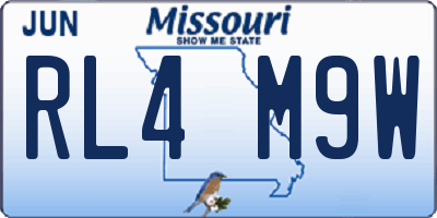 MO license plate RL4M9W
